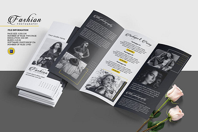 Trifold Photography Brochure template brochure template fashion photography photographer promotional photography brochure photoshop template pricing brochure psd studio brochure studio promotion trifold brochure