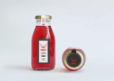Red Forest Vodka Mockup alcohol bottle branding forest new packaging premium psd mockup red vodka