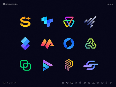 Lepisov Branding Team Logofolio 2021–2022 blockchain branding gradient icon identity logo