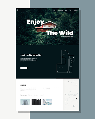 Accomodation landing page concept design elegant minimal modern ux webdesign website