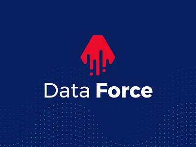 LOGO FOR DATA FORCE branding creative data force it technology logo logo design logotype modern point points red rocket vector