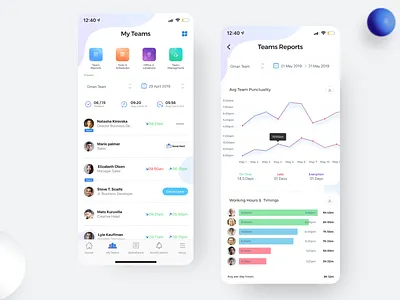 Team Attendance App & Report app attendance clean iphone leaves reporting team time tracking ui uiuxahmed ux
