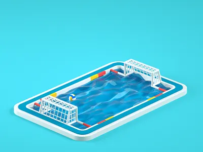 Waterpolo Field 3d 3d art 3d artist c4d cinema 4d design illustration logo render waterpolo
