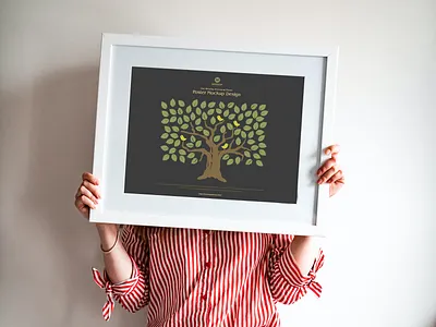 Free Girl Showing Poster Mockup poster mockup free