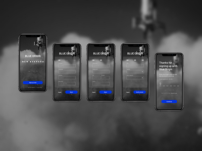 【Daily UI】― Concept Signup for Blue Origin app blueorigin dailyui mobile signup ui ux