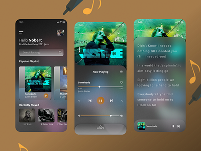 Music Player app design mobile ui ux