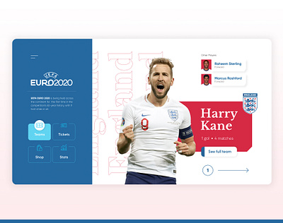 UI CONCEPT#1 - England Euro 2020 england euro2020 football graphic design homepage landing page landing page design soccer sports ui design ux design web design world cup