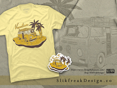 Combi Vacation T-Shirt & Sticker apparel design artwork badge design branding clothing combi concept design drawing graphic design holiday illustration product design sticker summer summer vibes surf t shirt vintage