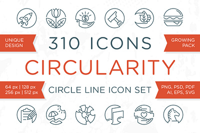 Circularity - Circle Line Icons beauty bundle business circle energy finance food icon marine media medical people pixel perfect science set sport technology tool travel weather