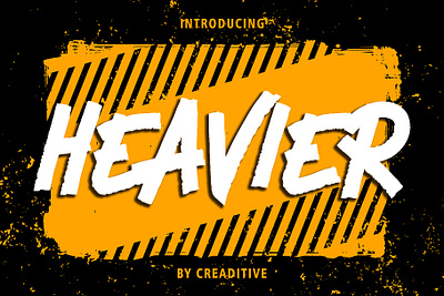 Heavier Typeface all caps app biker bold font branding brush font camping display font factory heading headline font heavy illustration logo manly modern font outdoor sporty typography weight