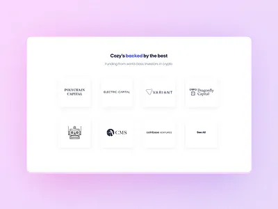 Venture Backed Web Section crypto defi design ethereum ui web 3.0