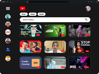 Youtube redesign clone ui web