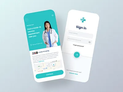 Vaccine appointment - Sign up - Telemedicin Mobile App app call design doctor ios map online password remote telemedicine ui viet vietnam