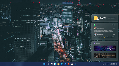 Windows 11 - widgets concept design flat glass glassmorphism icon system ui ui design ux design widget windows 11