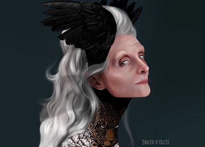 Age means nothing bitches angel custom artwork old women portrait unique art wings