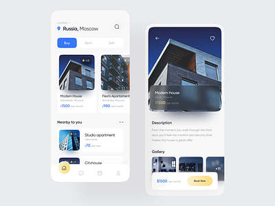 Housy | Real Estate App app clean design minimal ui ux web