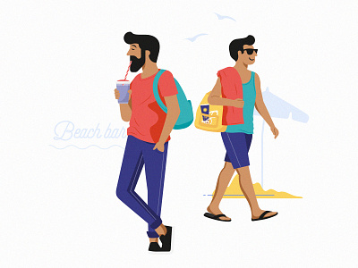 Character design and illustration for the city of The Hague arabic man character beach character design covid diversity illustration swimmer character vector vector art vector illustration