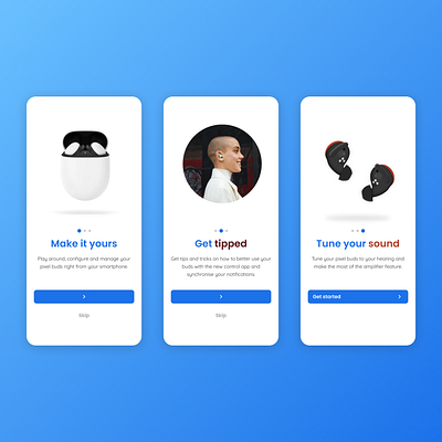 Pixel buds control app app buds design earbuds illustration mobile pixel pixelbuds ui ux