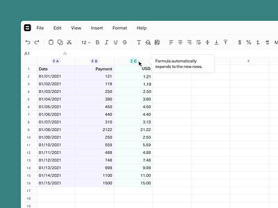 Calculated Columns cell design equals product product design spreadsheet ui ux