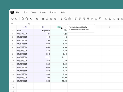 Calculated Columns cell design equals product product design spreadsheet ui ux