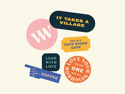 Village Well Branding Stuff badge branding design illustration logo type vector