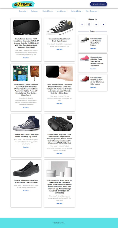Affiliate Blog Website created with WordPress and Elementor affiliate affiliate site amazon ecommerce elementor web design webdesign website wordpress