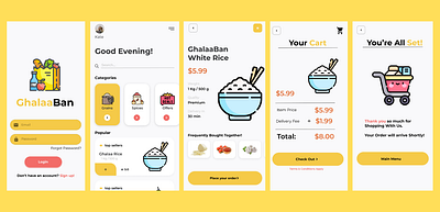 GhalaaBan, E-Grain Delivery Application Design app branding business design ecommerce graphic design product design startup typography ui ui design ux ux design