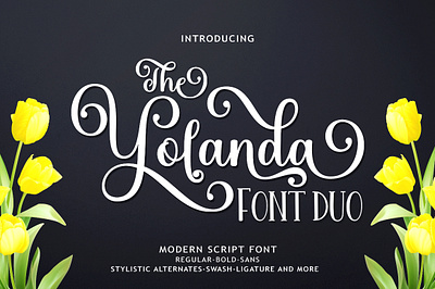 The Yolanda Font Duo branding cand design font graphic design illustration logo script wedding