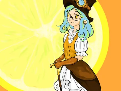 Human version of a cocktail art character design digital painting illustration