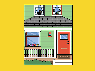 Home Sweet Home cottagecore design home house illustration porch vector