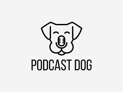 podcast dog animals dog logo mic paw podcast