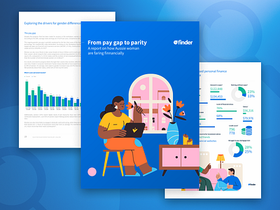 Finder "From pay gap to parity" Report branding charts design finder illustration print report ui ui design user experience user interface ux ux design