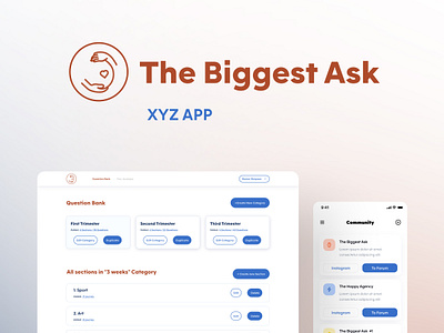 The Biggest Ask admin panel app design component design design health healthcare mobile mobile design mockup surrogacy ui ux