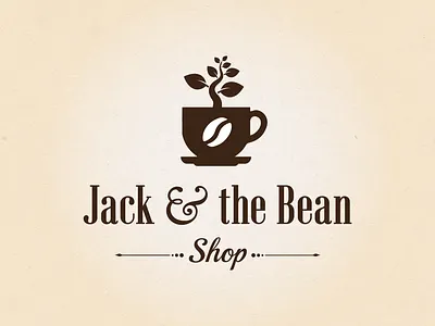 Jack & The Bean Coffee Shop Logo brand identity branding coffee coffee brand coffee shop dingo graphics jack the bean logo logo design