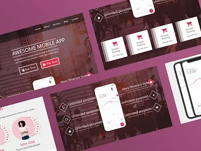 Mobile app Landing page design app beautiful branding design illustration logo mobile mobile app templatedesign ui web website