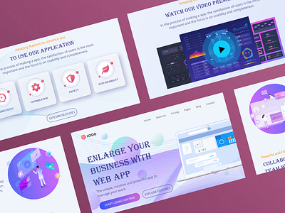 Business Web App landing page app beautiful branding business design illustration landing logo templatedesign ui web web app website
