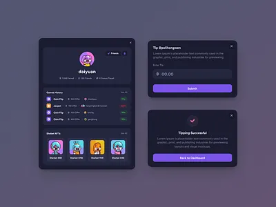 Sherbet - Models app candy casino crypto dark games nft ui ux versus