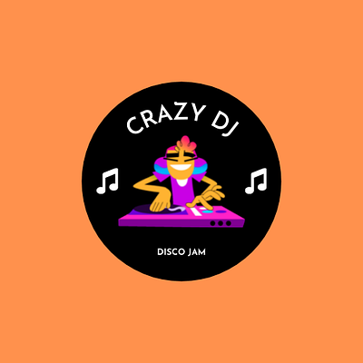 Crazy Dj - Logo agency app branding business design illustration logo