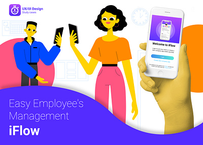 Employee's Management app case design employee graphic design hr illustration management mobile study ui ux vector