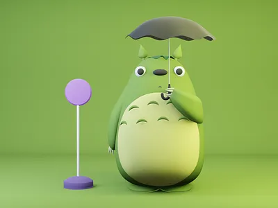 Totoro 3d 3dillustration 3dmodel animation anime artist blender dribbble illustration japananime model totoro