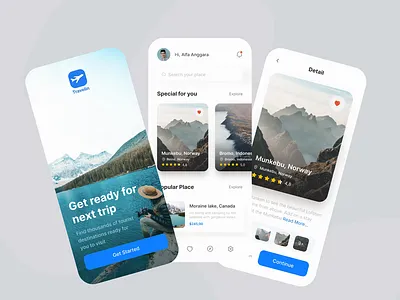 Travelin Mobile App Interaction after effect animation blue clean interaction ios minimalism mobile mobile app principle prototype tour travel travel mobile app traveling ui ui animation user interface ux vacation