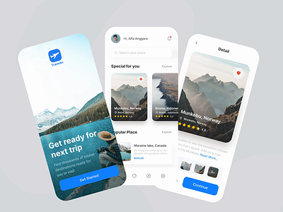 Travelin Mobile App Interaction after effect animation blue clean interaction ios minimalism mobile mobile app principle prototype tour travel travel mobile app traveling ui ui animation user interface ux vacation