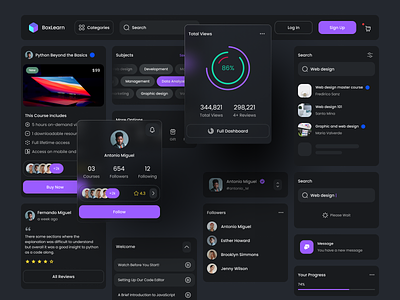 dashboard components clean design clean ui components components ui dark dashboard dark mode dark theme dashboard dashboard design dashboard ui dashboard ui design education ui interface design modern modern design ui ui components ui ux user interface ux