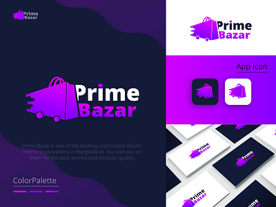 PRIME BAZAR | DELIVERY | SHOPPING | COMPANY | LOGO | DESIGN best logo maker brand guide brand identity guidelines brandidentity branding design company logo creative logo custom logo design design fiverr design gradient logo illustration logo logodesign make logo minimalist logo modern logo premium logo design professional unique logo