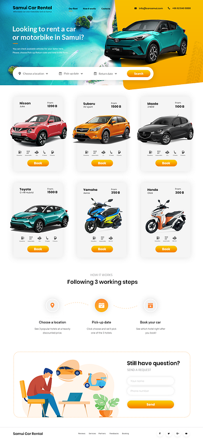 Samui car rental figma photoshop ux ux design