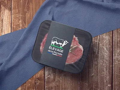 Logo - Elevage de la Portelle 🐂 boucher branding butcher creation food healthy illustration logo meet nature tradition vache viande