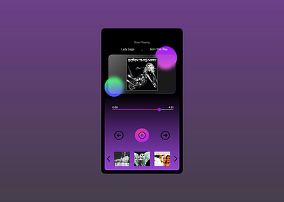 Music player mock-up featuring glassmorphism. glassmorphism music player