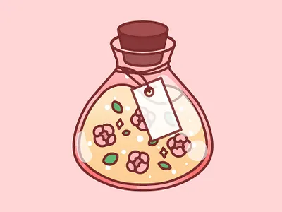 Potion cute design fantasy flower graphic happy illustration kawaii logo magic minimal potion ui