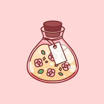 Potion cute design fantasy flower graphic happy illustration kawaii logo magic minimal potion ui