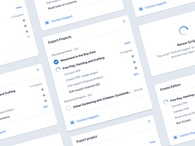 Progress Overlay checkbox components dropdown list loading modal notification overlay overview process progress queue software spinner status stepper task ui user interface ux